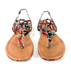 Coach and Four multi colored print sandals